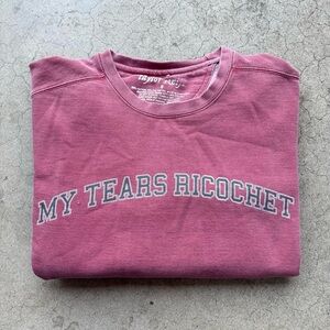 Distressed Taylor Swift ‘MY TEARS RICOCHET’ Pink Pullover Sweater